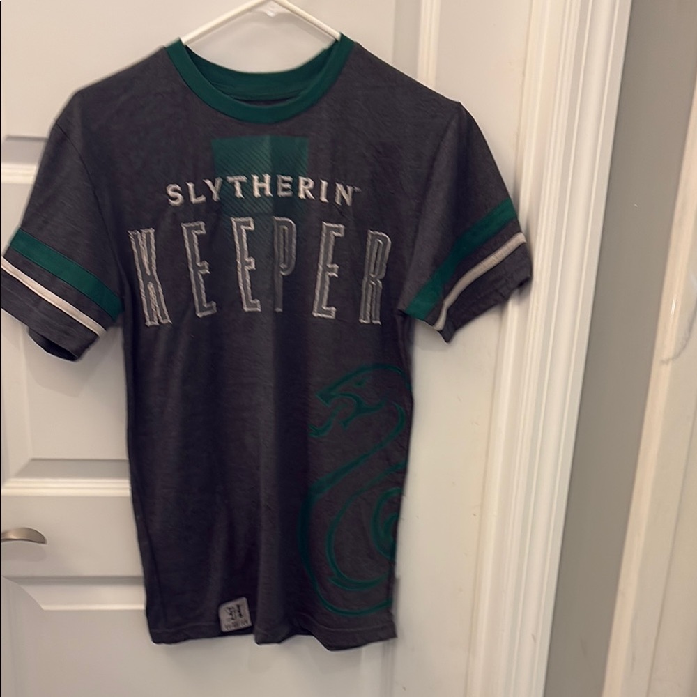 Gray and Green Slytherin Short Sleeve Tee